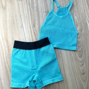 Free People Matching Work Out Set Teal